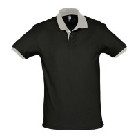 POLO PIQUÉ UNISEXO M/M PRINCE 11369 PRETO/CINZA 